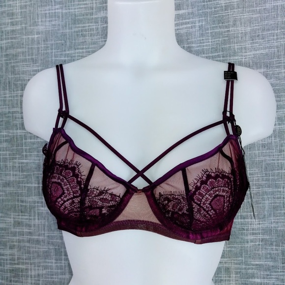 Dita Von Teese Maestra Bra 36A NWT Aubergine - Picture 4 of 4